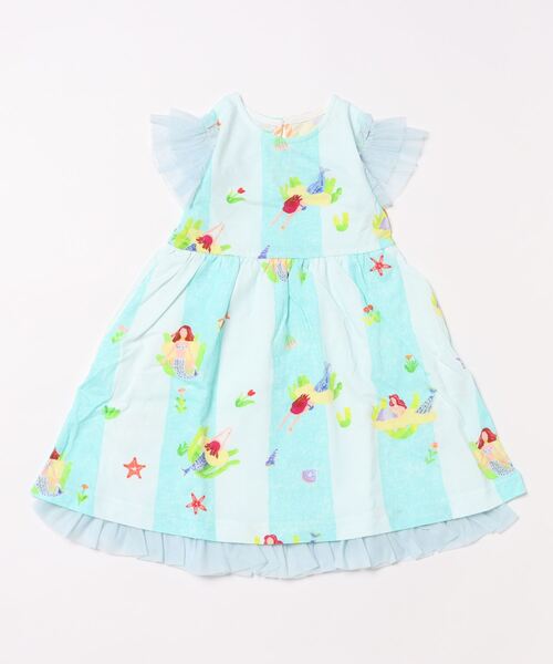 【セール】hakka kids×yuko maegawa ひみつのうみプリントワンピース（ワンピース）｜hakka kids（ハッカキッズ）