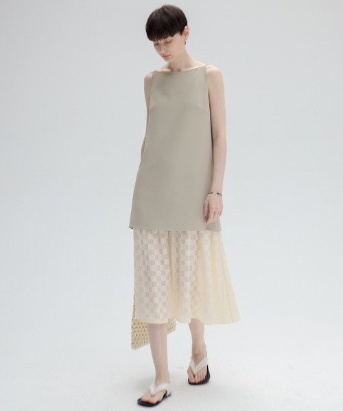 tageechita（タジチタ）の「【tageechita】レイヤードノースリーブワンピース（ワンピース・レディース・ブラック/ベージュ・S/M/L）」の11枚目の写真