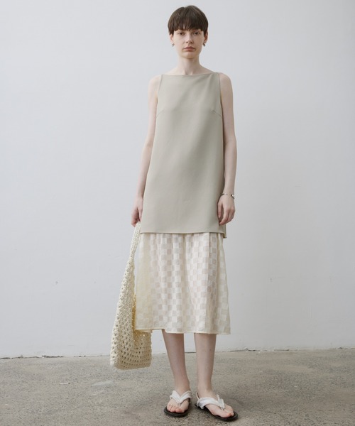 tageechita（タジチタ）の「【tageechita】レイヤードノースリーブワンピース（ワンピース・レディース・ブラック/ベージュ・S/M/L）」の10枚目の写真