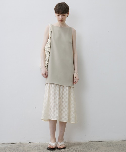 tageechita（タジチタ）の「【tageechita】レイヤードノースリーブワンピース（ワンピース・レディース・ブラック/ベージュ・S/M/L）」の9枚目の写真