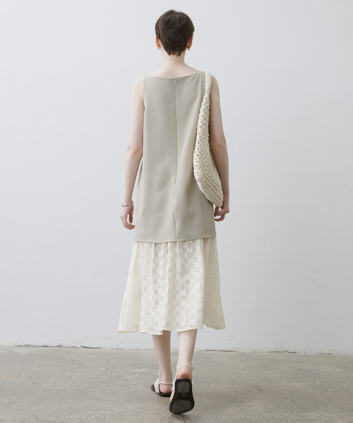 tageechita（タジチタ）の「【tageechita】レイヤードノースリーブワンピース（ワンピース・レディース・ブラック/ベージュ・S/M/L）」の8枚目の写真