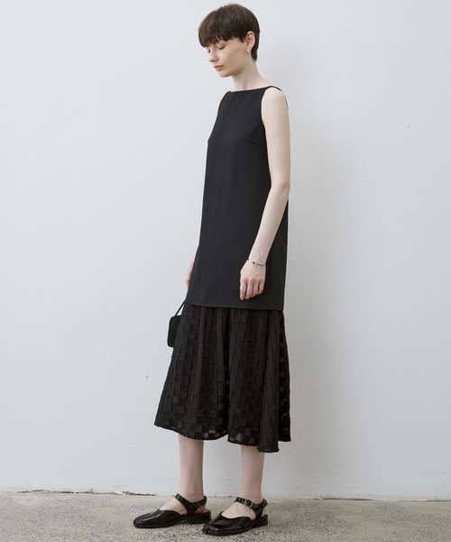 tageechita（タジチタ）の「【tageechita】レイヤードチェックストライプワンピース（ワンピース・レディース・ブラック/ベージュ・S/M/L）」の17枚目の写真