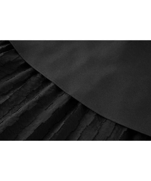 tageechita（タジチタ）の「【tageechita】レイヤードチェックストライプワンピース（ワンピース・レディース・ブラック/ベージュ・S/M/L）」の5枚目の写真