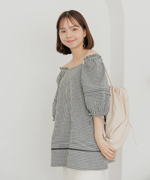 flower(フラワー)の「ギャザーバックパック(バックパック/リュック・レディース・アイボリー・FREE)」の4枚目の写真