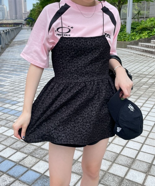 WEGO（ウィゴー）の「WEGO/バックデザインキャミチュニック（ワンピース・レディース・オフホワイト/ブラック・FREE）」の10枚目の写真