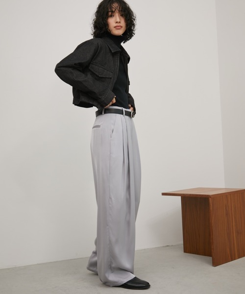 Aunt Marie's（アントマリーズ）の「デニムジップクロップドブルゾン（デニムジャケット・レディース・ブラック/ネイビー・FREE）」の14枚目の写真