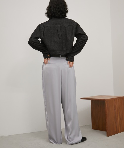 Aunt Marie's（アントマリーズ）の「デニムジップクロップドブルゾン（デニムジャケット・レディース・ブラック/ネイビー・FREE）」の15枚目の写真