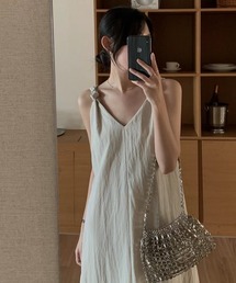 ECLIN | 肩紐結びデザインタックVネックキャミワンピース(ワンピース)