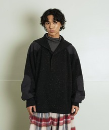 片畦編み セーラーカラー コマンダーニット