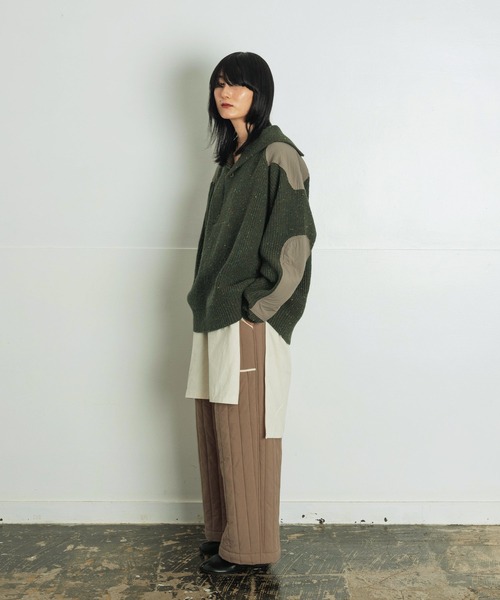 Aphlotus（アプロタス）の「片畦編み セーラーカラー コマンダーニット（ニット/セーター・メンズ・ブラック/カーキ・SMALL/MEDIUM/LARGE）」の3枚目の写真