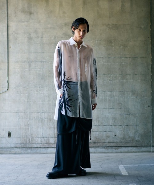 HARE（ハレ）の「【UNDERGROUND MODE】スミガラロングシャツ(HARE)（シャツ/ブラウス・メンズ・ホワイト/ブラック・FREE）」の10枚目の写真