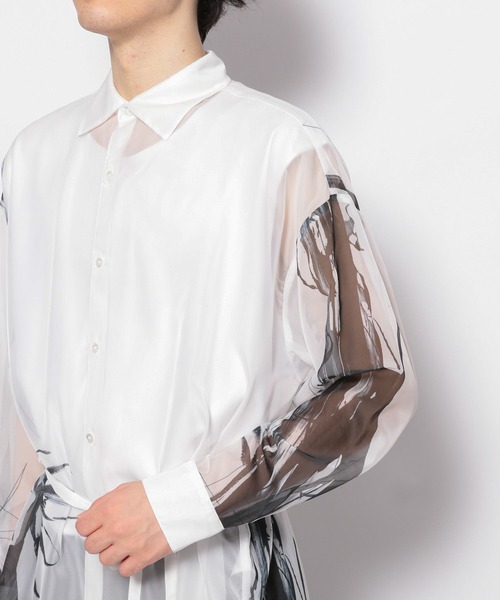 HARE（ハレ）の「【UNDERGROUND MODE】スミガラロングシャツ(HARE)（シャツ/ブラウス・メンズ・ホワイト/ブラック・FREE）」の20枚目の写真