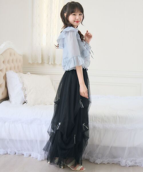 ems excite（エムズエキサイト）の「フリルリボンボレロSET（シャツ/ブラウス・レディース・ブラック/ブルー/ナチュラル・FREE）」の5枚目の写真