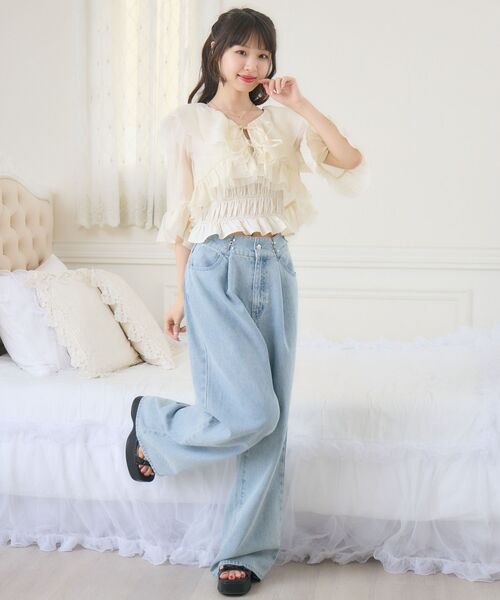 ems excite（エムズエキサイト）の「フリルリボンボレロSET（シャツ/ブラウス・レディース・ブラック/ブルー/ナチュラル・FREE）」の12枚目の写真