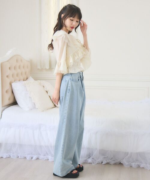 ems excite（エムズエキサイト）の「フリルリボンボレロSET（シャツ/ブラウス・レディース・ブラック/ブルー/ナチュラル・FREE）」の13枚目の写真