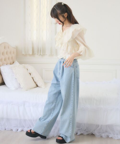 ems excite（エムズエキサイト）の「フリルリボンボレロSET（シャツ/ブラウス・レディース・ブラック/ブルー/ナチュラル・FREE）」の14枚目の写真