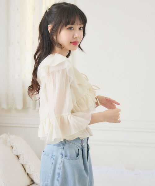 ems excite（エムズエキサイト）の「フリルリボンボレロSET（シャツ/ブラウス・レディース・ブラック/ブルー/ナチュラル・FREE）」の17枚目の写真