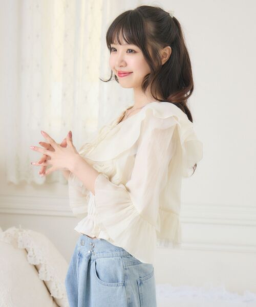 ems excite（エムズエキサイト）の「フリルリボンボレロSET（シャツ/ブラウス・レディース・ブラック/ブルー/ナチュラル・FREE）」の18枚目の写真
