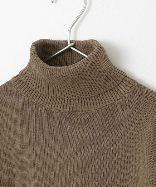45Rコットン100% ダークブラウン タートルネックセーター 45Rホール超ガーゼの908タートル: WOMEN｜45R