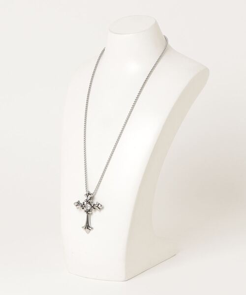 Never mind the XU】stone cross necklace / 【ネバーマインド