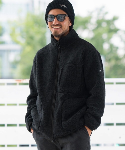 CALL&RESPONSE（コールアンドレスポンス）の「mj10123-ボア-スタンドカラーブルゾン（ブルゾン・メンズ・ブラック/ホワイト・2/4/5）」の2枚目の写真