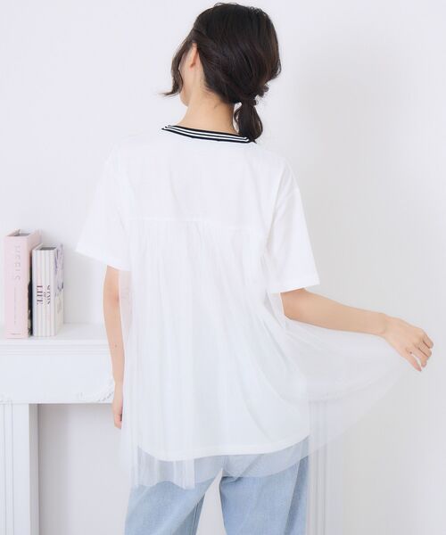 ems excite（エムズエキサイト）の「チュールユニフォームTEE（Tシャツ/カットソー・レディース・オフホワイト/ダークグリーン/ブラック・FREE）」の13枚目の写真