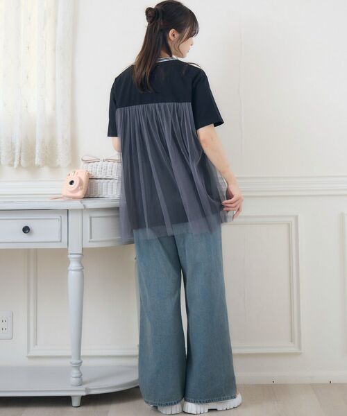 ems excite（エムズエキサイト）の「チュールユニフォームTEE（Tシャツ/カットソー・レディース・オフホワイト/ダークグリーン/ブラック・FREE）」の17枚目の写真