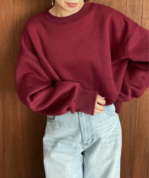 Olu.（オルドット）の「オーバーサイズロゴスウェット[ユニセックス]（スウェット・レディース・グレー/アイボリー/ボルドー・1/0）」の11枚目の写真