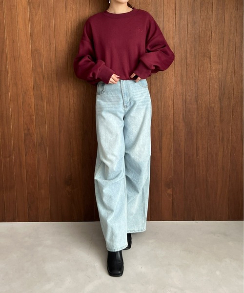 Olu.（オルドット）の「オーバーサイズロゴスウェット[ユニセックス]（スウェット・レディース・グレー/アイボリー/ボルドー・1/0）」の15枚目の写真