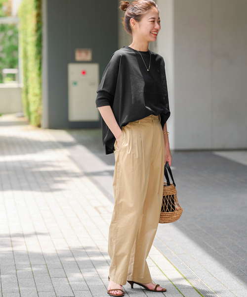 JOURNAL STANDARD relume（ジャーナルスタンダード　レリューム）の「《追加4》MVSコットンワイドプルオーバー（Tシャツ/カットソー・レディース・グレー/ライトグレー/ブラック・FREE）」の19枚目の写真