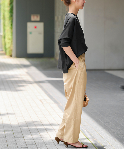 JOURNAL STANDARD relume（ジャーナルスタンダード　レリューム）の「《追加4》MVSコットンワイドプルオーバー（Tシャツ/カットソー・レディース・グレー/ライトグレー/ブラック・FREE）」の21枚目の写真