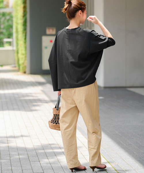 JOURNAL STANDARD relume（ジャーナルスタンダード　レリューム）の「《追加4》MVSコットンワイドプルオーバー（Tシャツ/カットソー・レディース・グレー/ライトグレー/ブラック・FREE）」の22枚目の写真