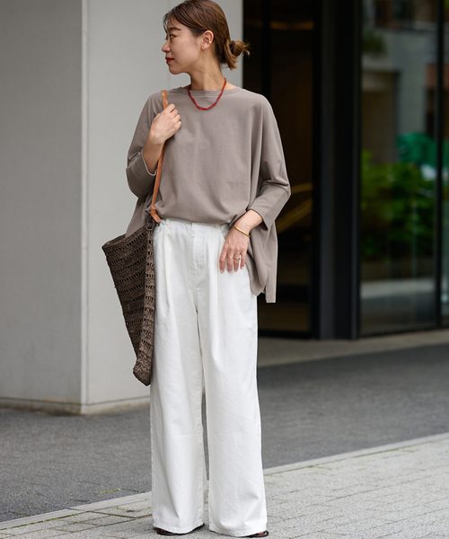 JOURNAL STANDARD relume（ジャーナルスタンダード　レリューム）の「《追加4》MVSコットンワイドプルオーバー（Tシャツ/カットソー・レディース・グレー/ライトグレー/ブラック・FREE）」の10枚目の写真