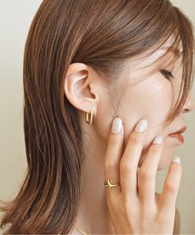 ニッケルフリー ラインストーンメタルフープピアス