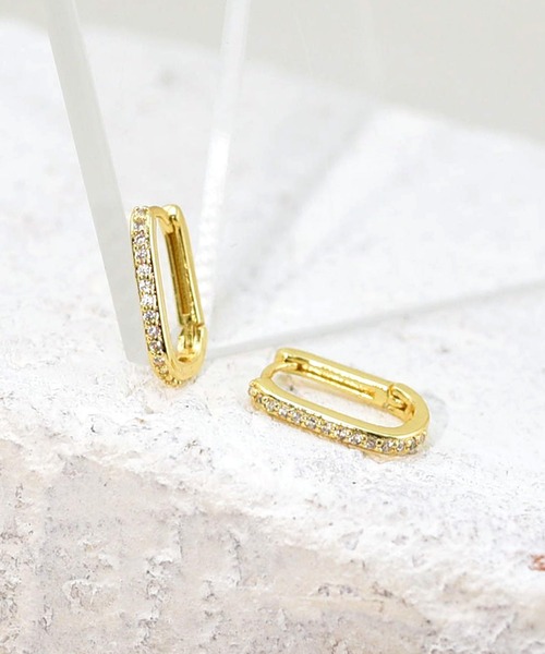 styiro(スタイロ)の「ニッケルフリー ラインストーンメタルフープピアス(ピアス(両耳用)・レディース・シルバー/シルバー系2/ゴールド系2/ゴールド・FREE)」の7枚目の写真