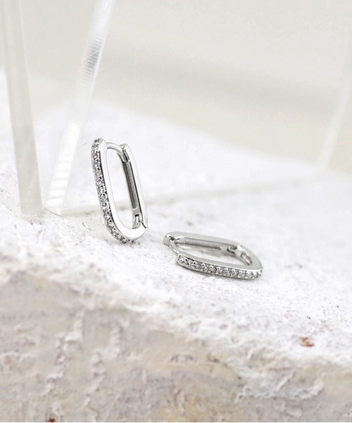 styiro(スタイロ)の「ニッケルフリー ラインストーンメタルフープピアス(ピアス(両耳用)・レディース・シルバー/シルバー系2/ゴールド系2/ゴールド・FREE)」の8枚目の写真