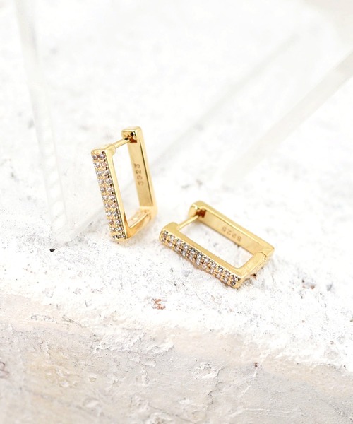 styiro(スタイロ)の「ニッケルフリー ラインストーンメタルフープピアス(ピアス(両耳用)・レディース・シルバー/シルバー系2/ゴールド系2/ゴールド・FREE)」の5枚目の写真