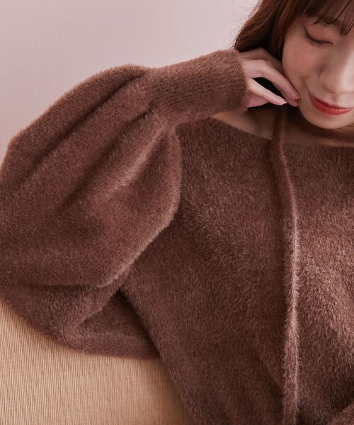 MAJESTIC LEGON（マジェスティックレゴン）の「チョーカーセットシャギーニット（ニット/セーター・レディース・チャコールグレー/アイボリー/ブルー系その他5/ピンク/ボルドー/モカ・MEDIUM）」の20枚目の写真