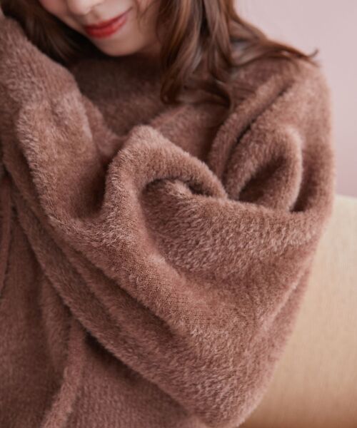 MAJESTIC LEGON（マジェスティックレゴン）の「チョーカーセットシャギーニット（ニット/セーター・レディース・チャコールグレー/アイボリー/ブルー系その他5/ピンク/ボルドー/モカ・MEDIUM）」の21枚目の写真