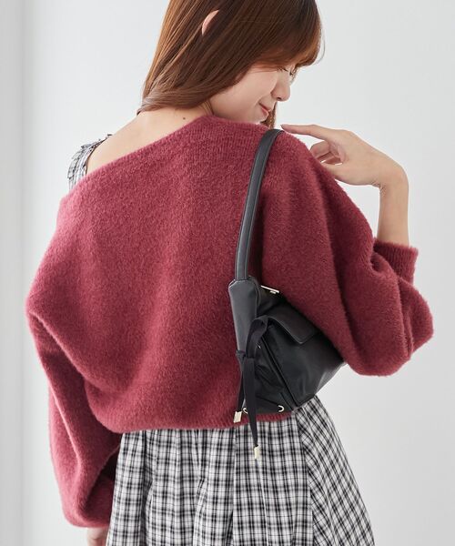 MAJESTIC LEGON（マジェスティックレゴン）の「チョーカーセットシャギーニット（ニット/セーター・レディース・チャコールグレー/アイボリー/ブルー系その他5/ピンク/ボルドー/モカ・MEDIUM）」の7枚目の写真