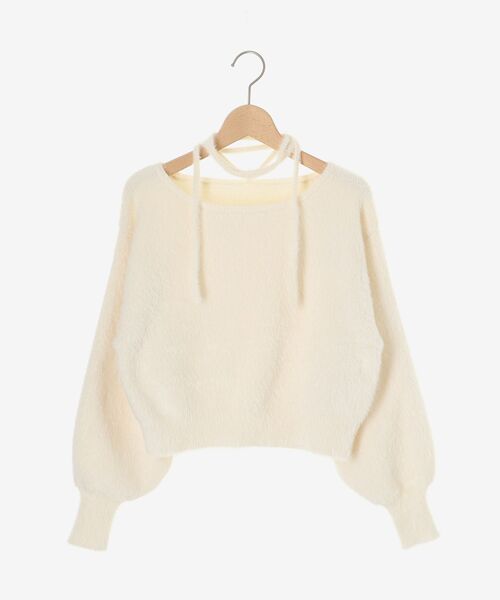 MAJESTIC LEGON（マジェスティックレゴン）の「チョーカーセットシャギーニット（ニット/セーター・レディース・チャコールグレー/アイボリー/ブルー系その他5/ピンク/ボルドー/モカ・MEDIUM）」の10枚目の写真