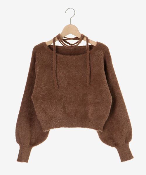 MAJESTIC LEGON（マジェスティックレゴン）の「チョーカーセットシャギーニット（ニット/セーター・レディース・チャコールグレー/アイボリー/ブルー系その他5/ピンク/ボルドー/モカ・MEDIUM）」の12枚目の写真