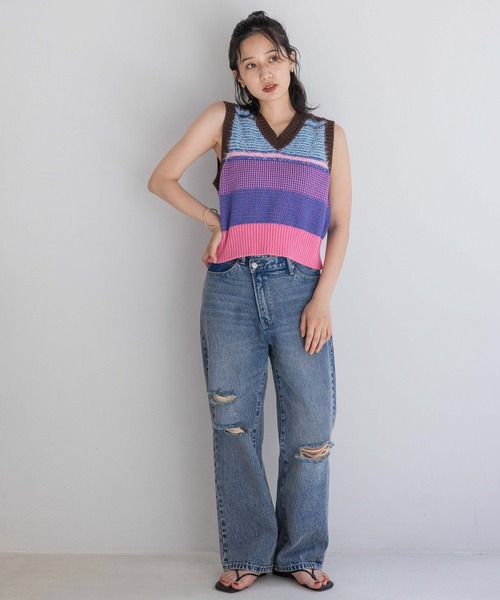 LOWRYS FARM（ローリーズファーム）の「ガラベスト　 133790（ベスト・レディース・イエロー/ピンク・FREE）」の4枚目の写真