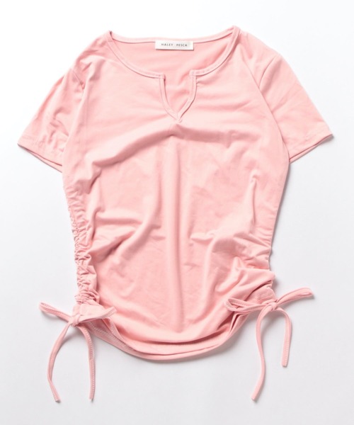 HALEY PESCA(ヘーリーペスカ)の「HALEY PESCA/シンプルサイドシャーリングTシャツ(Tシャツ/カットソー・レディース・グレー/ホワイト/ブラック/ピンク・LARGE/X-LARGE/MEDIUM)」の13枚目の写真