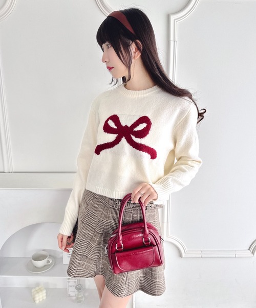 【ユッピー】シャネル25 秋冬コレクション リボンニットトップス36 シャネル ブラック カシミア シルク セレブのリボン ニット トップス