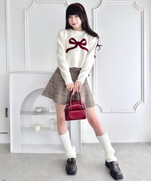セール】リボンジャガードニットトップス（ニット/セーター）｜Loueme