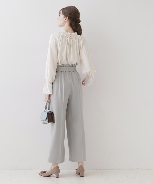 couture brooch(クチュールブローチ)の「◆【ほんのりハイウエスト・スッキリ見え】サス付きリボンワイドパンツ(その他パンツ・レディース・ライトグレー/ダークグレー/キャメル・42/38/36/40)」の16枚目の写真
