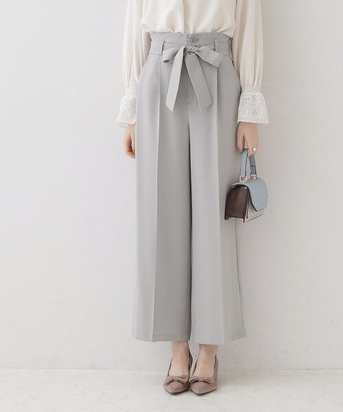 couture brooch(クチュールブローチ)の「◆【ほんのりハイウエスト・スッキリ見え】サス付きリボンワイドパンツ(その他パンツ・レディース・ライトグレー/ダークグレー/キャメル・42/38/36/40)」の19枚目の写真