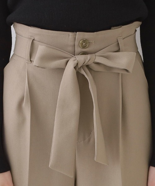 couture brooch(クチュールブローチ)の「◆【ほんのりハイウエスト・スッキリ見え】サス付きリボンワイドパンツ(その他パンツ・レディース・ライトグレー/ダークグレー/キャメル・42/38/36/40)」の9枚目の写真