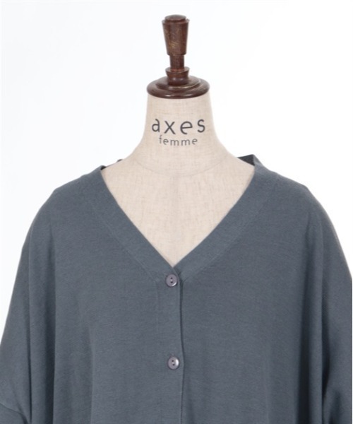 axes femme(アクシーズファム)の「Vネックビッグカーデ(カーディガン/ボレロ・レディース・キャメル/ブラック/グレー・FREE)」の17枚目の写真